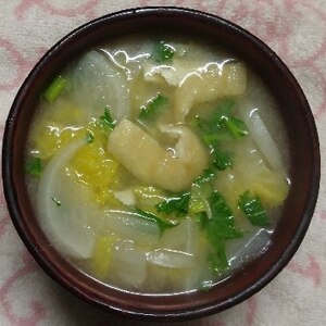 かぶと白菜と揚げの糀味噌汁